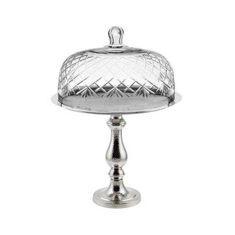 Contrahuella de aluminio con cúpula de cristal de estilo vintage 32x44 cm