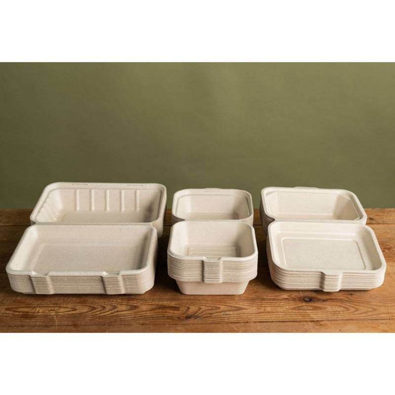 Duni envase para llevar con tapa de pulpa color crudo cm 16,2x15,2