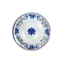 Cuenco para pasta de porcelana blanca Maritime Venezia con flores azules 26,5 cm