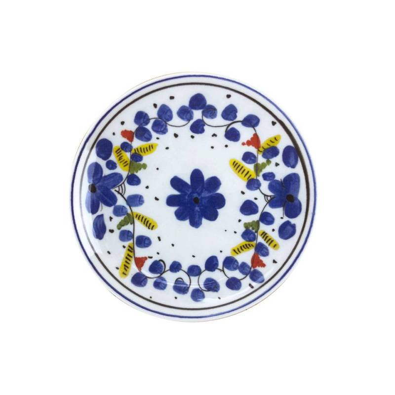Venecia Marítima plato bajo de porcelana blanca con flores azules 22 cm