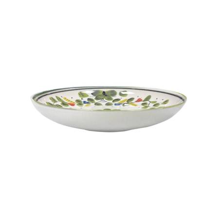 Venise maritime assiette à fond plat en porcelaine blanche avec fleurs vertes cm 22