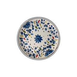 Maritime Venezia assiette à dîner en porcelaine blanche avec fleurs bleues cm 21