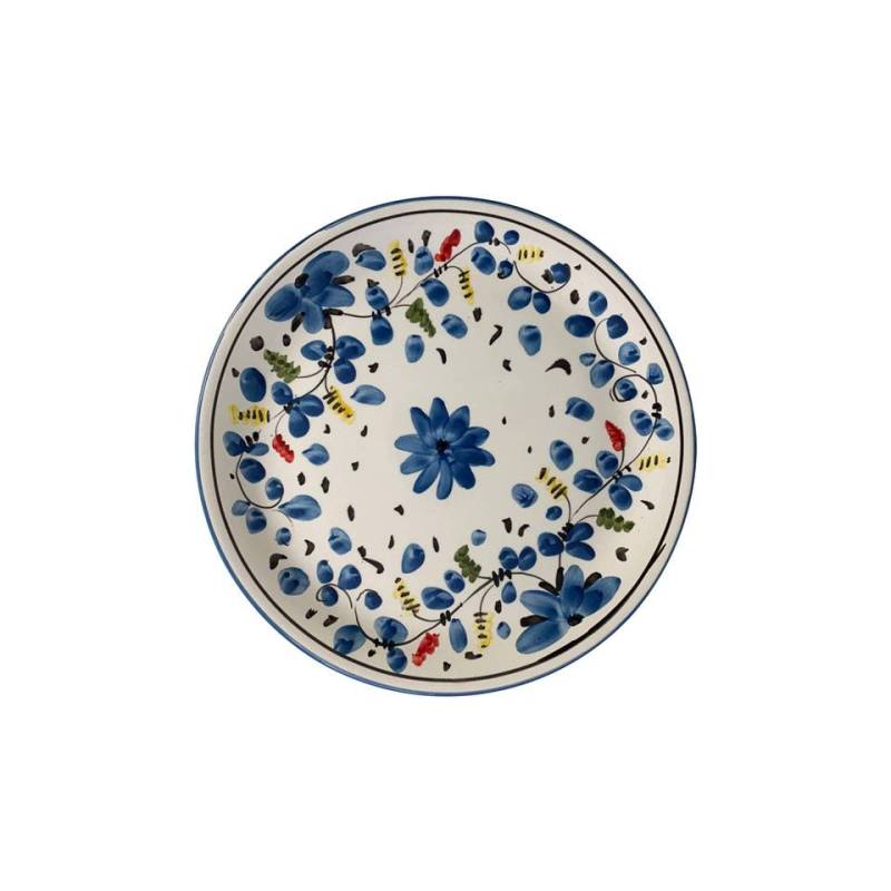 Maritime Venezia assiette à dîner en porcelaine blanche avec fleurs bleues cm 21