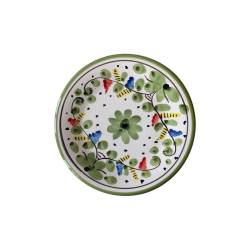 Maritime Venezia assiette plate en porcelaine blanche avec fleurs vertes cm 21