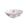 Sonia Pink Ensaladera de porcelana blanca y rosa con decoración de mariposas 22,5 cm