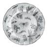 Assiette plate Sonia Black en porcelaine noire et blanche avec décor de papillons cm 31