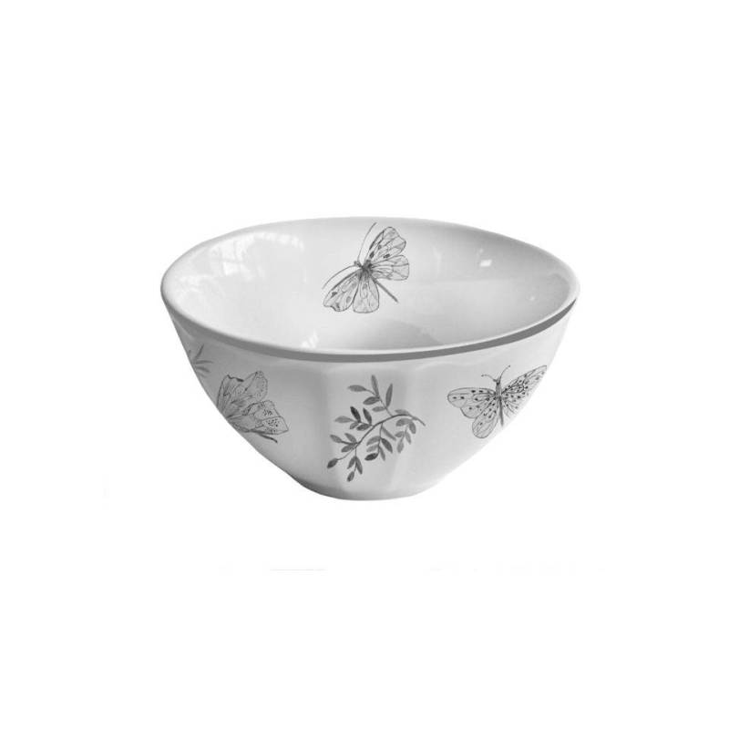 Sonia Black bol bolo en porcelaine blanche et noire avec décoration papillon 13 cm