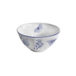 Sonia Bluein bol bolo en porcelaine blanche et bleue avec décor de papillons 13 cm