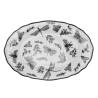 Bandeja oval Sonia Black de porcelana negra y blanca con decoración de mariposas 36x25 cm