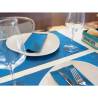 Bolsa de paja azul de moda para cubiertos de papel con servilleta