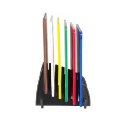 Set 6 planches à découper avec support en polyéthylène couleurs assorties cm 45x30x1