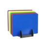 Set 6 planches à découper avec support en polyéthylène couleurs assorties cm 45x30x1