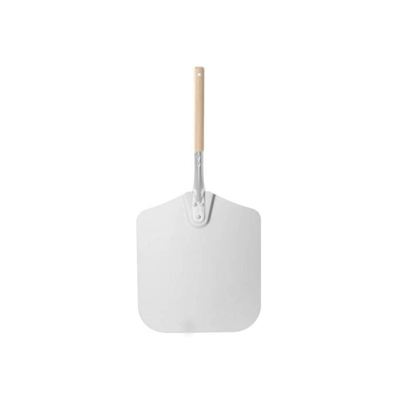 Pala cuadrada de aluminio liso para pizza 30,5 cm con mango corto cm 66