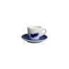 Verona Onda tasse à café et assiette en porcelaine blanche et bleue cl 8