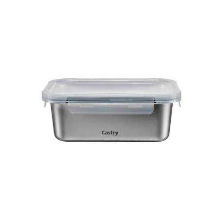 Recipiente rectangular Castey de acero inoxidable con tapa hermética ml 800