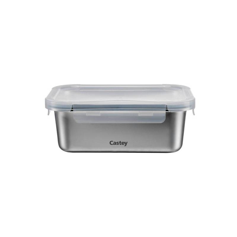 Contenedor rectangular Castey de acero inoxidable con tapa hermética lt 1,2