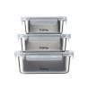 Contenedor rectangular Castey de acero inoxidable con tapa hermética lt 1,2