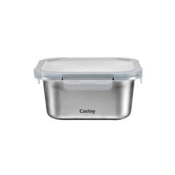 Récipient carré en acier inoxydable Castey avec couvercle hermétique ml 600