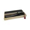 Sabre de sommelier avec manche en chêne et support en boîte noire cm 51
