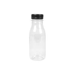 Botella pet transparente con tapón negro cl 25