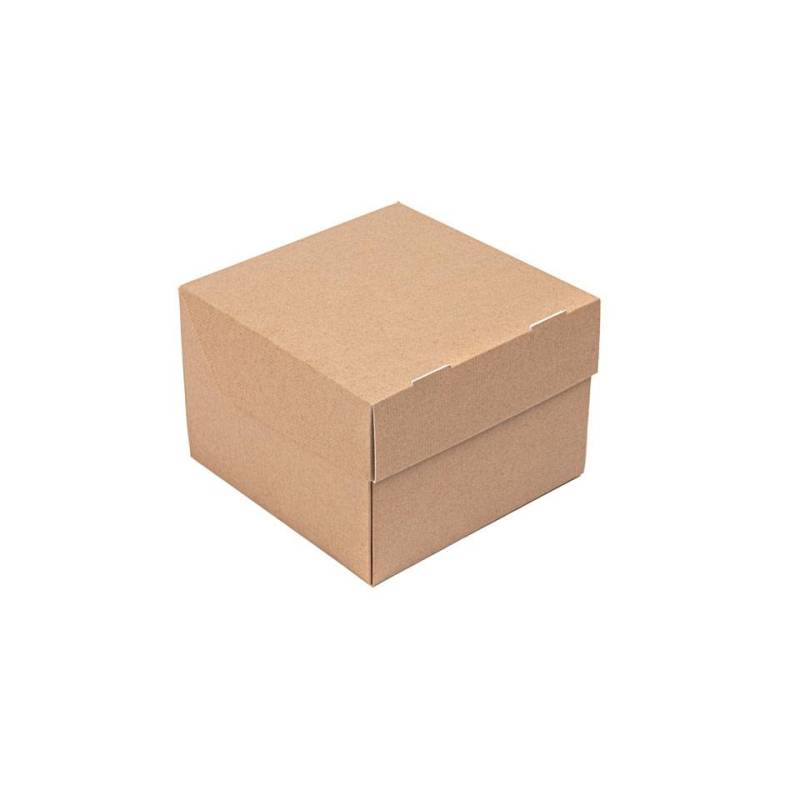 Caja para hamburguesas The Pack de cartón marrón 15,5x15,5x11,5 cm