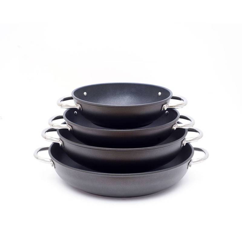 Sartén de aluminio antiadherente Risolì Blackplus de 2 asas para inducción 32 cm