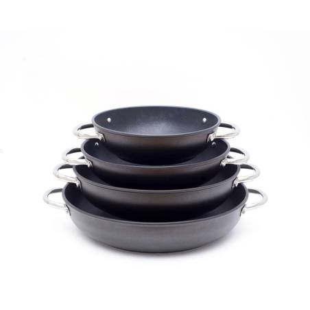 Risolì Blackplus Poêle en aluminium antiadhésive à 2 poignées pour induction 32 cm