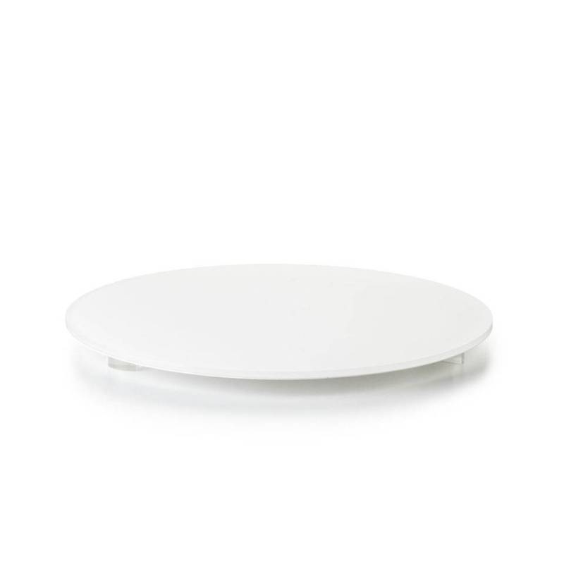 Assiette ronde en pmma blanc satiné cm 31x2
