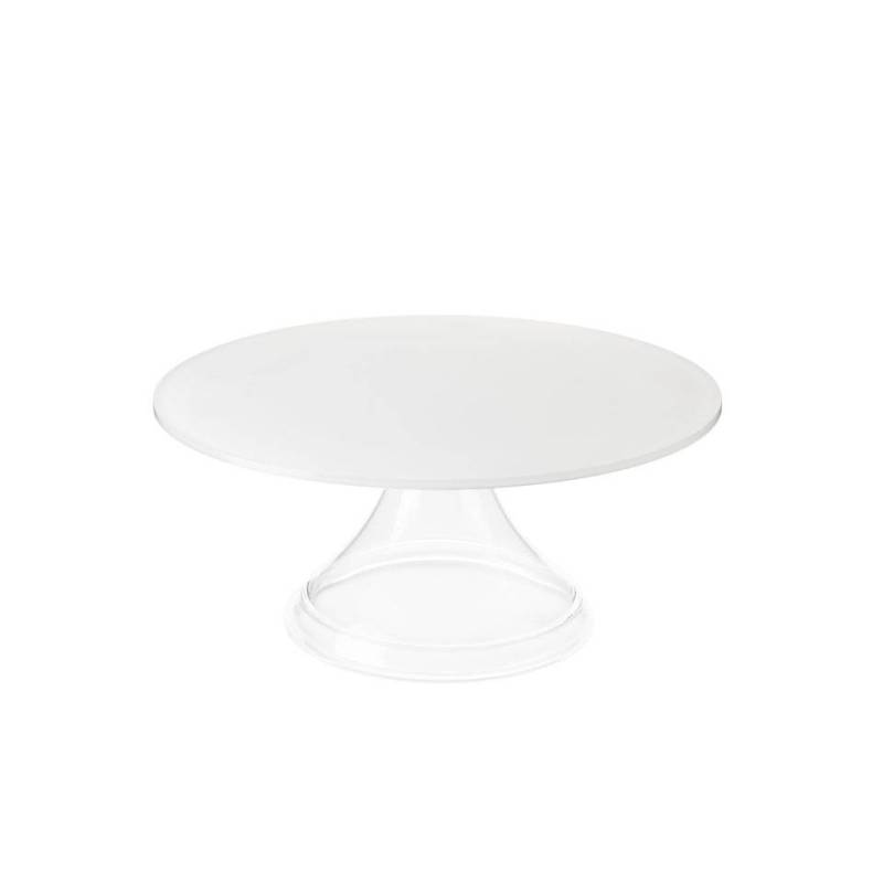 Alzata porta dolci in pmma bianco satinato e trasparente cm 32,5x14