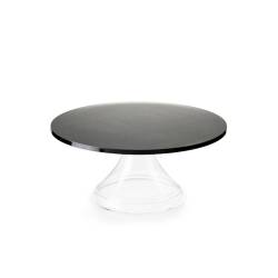 Satin black and transparent pmma cake stand cm 32,5x14