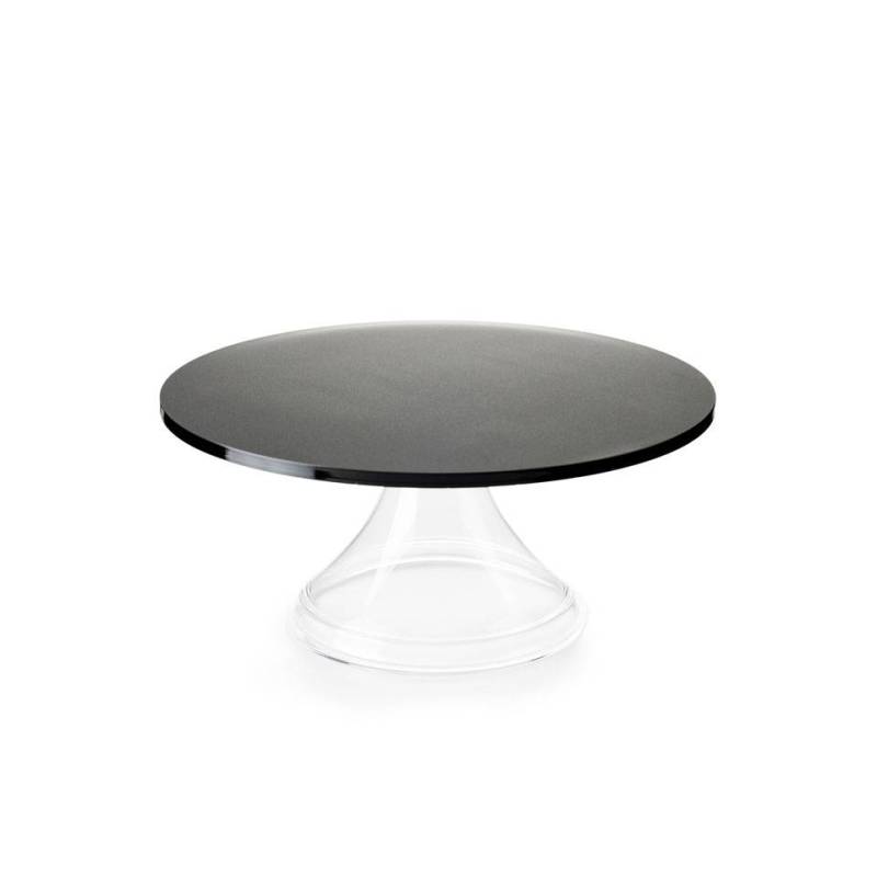Satin black and transparent pmma cake stand cm 32,5x14