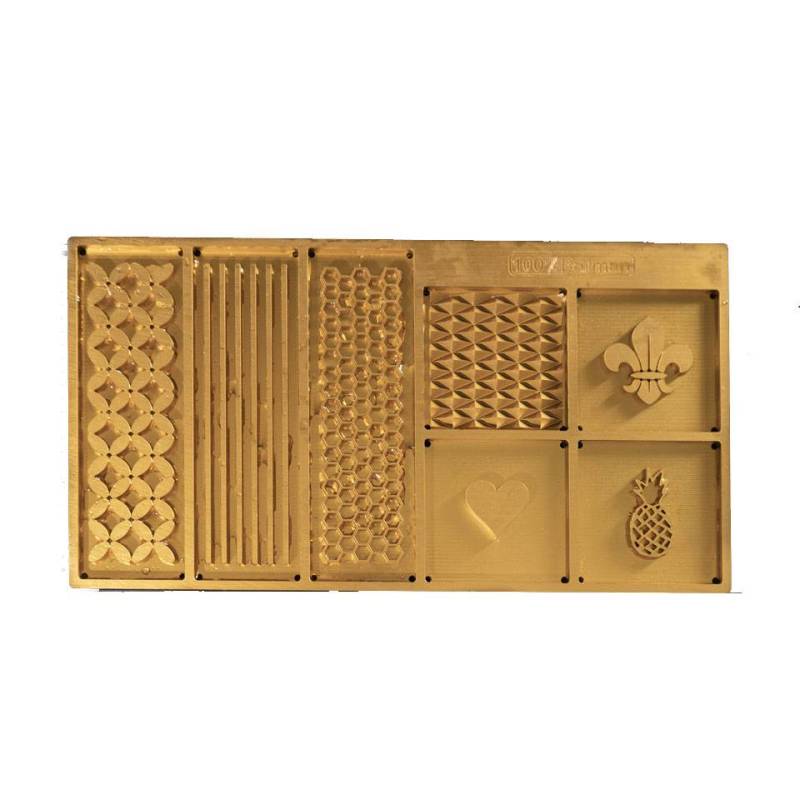 Sello marcador de hielo Yeti 100% Chef en aluminio dorado