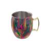 Taza de moscú de acero inoxidable con decoración multicolor cl 55