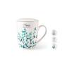 Tasse à tisane Botanic avec filtre en porcelaine avec décors assortis cl 35
