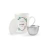 Tasse à tisane Botanic avec filtre en porcelaine avec décors assortis cl 35