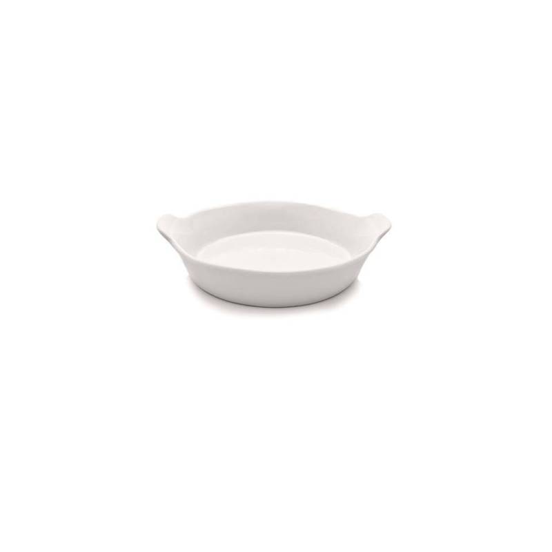 Cacerola para huevos lisa de porcelana blanca 16 cm