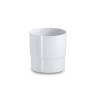 Mini poubelle de table en plastique blanc 12x12,5 cm