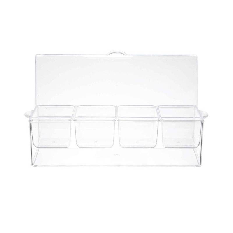 Enfriador porta condimentos 4 bandejas de plástico