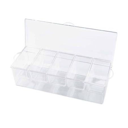 Porte-condiments réfrigéré 5 plateaux en plastique