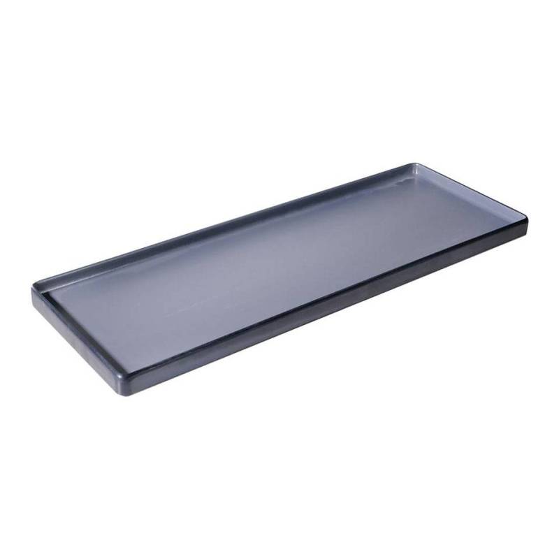 Plateau rectangulaire en mélamine bicolore gris et noir 50x18 cm