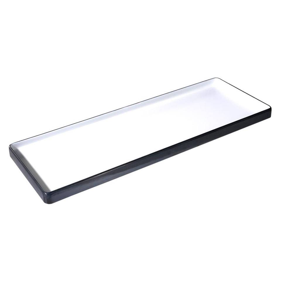 Bandeja rectangular de melamina bicolor blanco y negro 50x18 cm