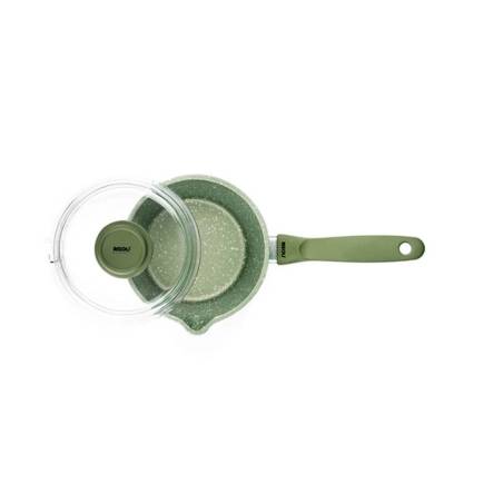 Green Risolì moyenne avec couvercle en aluminium antiadhésif pour induction cm 16