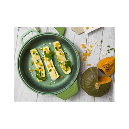 Dr. Green Risolì Sartén de 2 asas con tapa en aluminio antiadherente para inducción cm 28