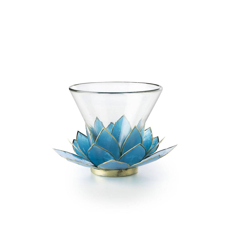 Bicchiere martini Lotus Flower blu cl 28