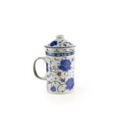 Tisane Oriental Flower avec filtre et couvercle en porcelaine cl 30