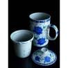 Taza de infusión Flor Oriental con filtro y tapa de porcelana cl 30