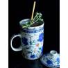 Taza de infusión Flor Oriental con filtro y tapa de porcelana cl 30