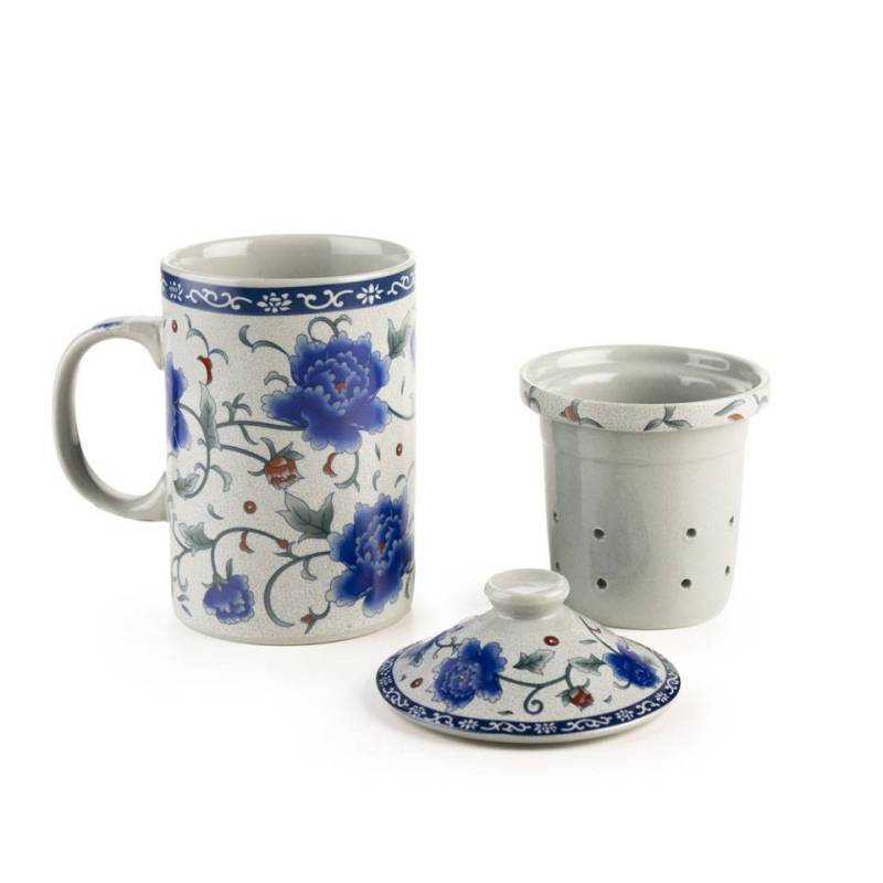 Tisane Oriental Flower avec filtre et couvercle en porcelaine cl 30
