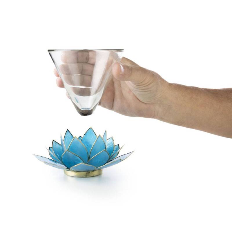 Verre à martini bleu Lotus Flower cl 28