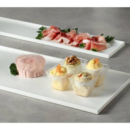 Rectangular pastry/bar tray in white abs cm 60x10x1